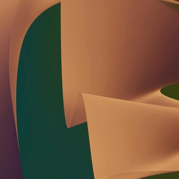 Minimalist abstract representation of a clock and smooth waves